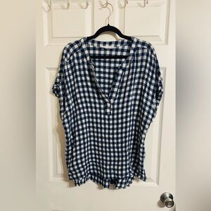 Jane and Delancey Blue and White Checkered Blouse